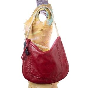 Kenneth Cole Red Leather Hobo Calypso Bag